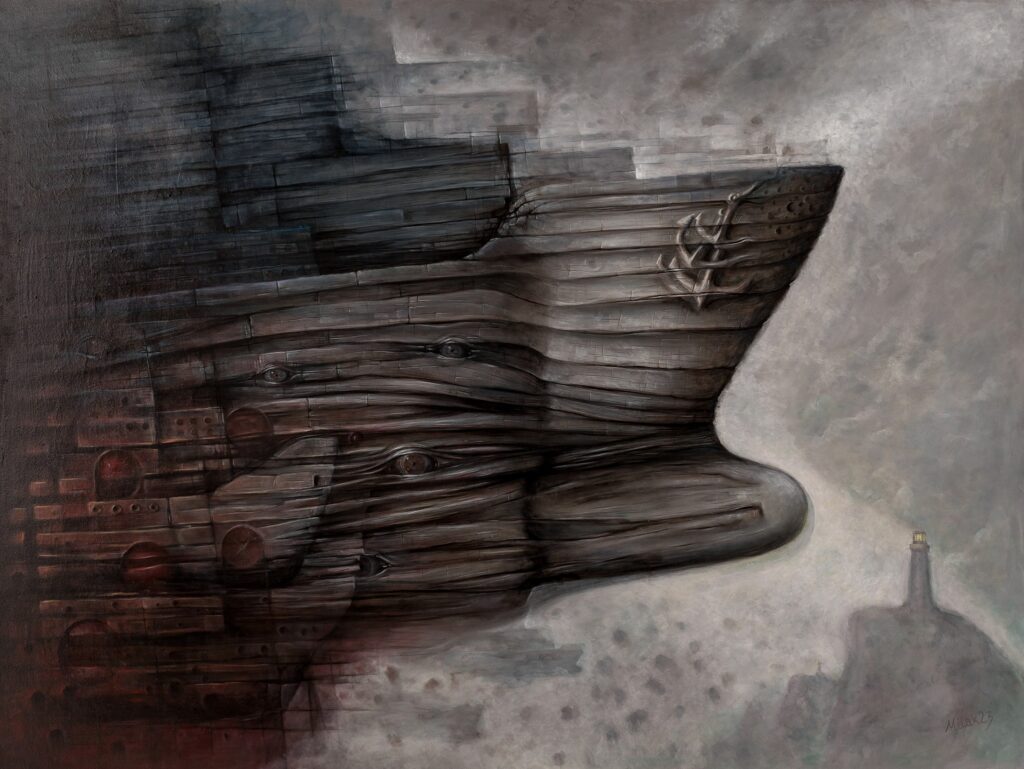 “Neptun” – akryle/oleje na desce 90x120cm