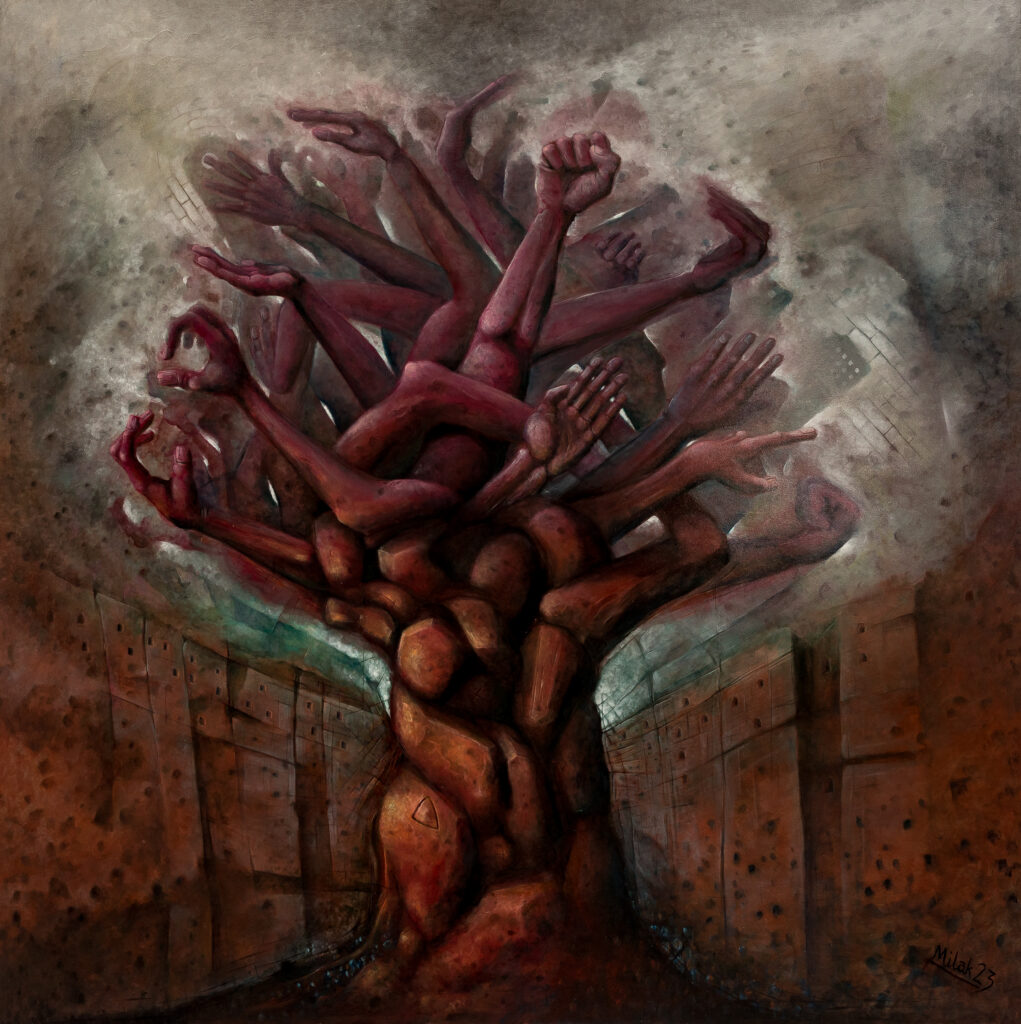 “Limbo” – akryle/oleje na desce 130x130cm