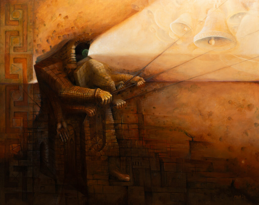 Dwonnik – akryle/oleje na płycie 70x90cm